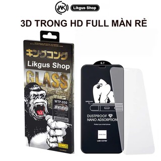 Kính Cường lực Iphone WK 3D Full Màn Giá rẻ No Box Chống Vân Tay cho 11 12 13 14 15 Pro max LikgusShop