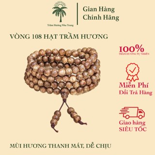 Vòng Tay Trầm Hương Tài Lộc, Chuỗi Tràng 108 Hạt Trầm Hương Size 6mm và 8mm Trầm Tốc Việt