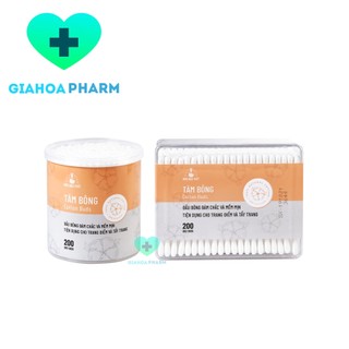 Tăm bông Bông Bạch Tuyết (Người lớn) - Hộp 200 que đầu tròn (lấy ráy, ngoáy tai, vệ sinh rốn, mắt, mũi, trang điểm)