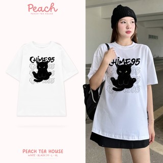 Áo Thun Peach Nam Nữ Form Rộng Cotton Tay Lỡ Unisex , Áo Phông Cổ Tròn Basic Oversize Trend 2024 - Chime95