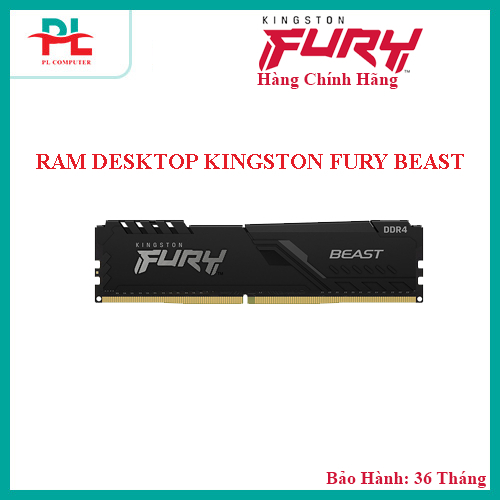 Ram PC Kingston Fury Beast 8GB DDR4 3200Mhz (1x 8GB) (KF432C16BB/8) - Hàng Chính Hãng