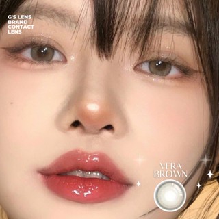 Kính áp tròng Gslens VERA BROWN Nâu Tự Nhiên Vân Xước Không Giãn lens 6 tháng Có 0 Đến 7 Độ cận lệch