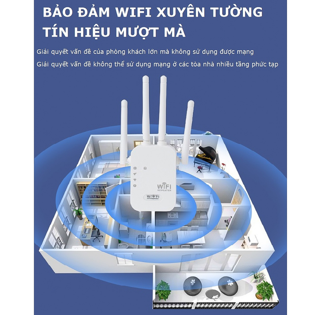 Kích sóng Wifi 6 râu tốc độ cao 300Mbs. Mở rộng vùng phủ sóng, cải thiện tốc độ mạng Wifi, khắc phục mất sóng giật lag | BigBuy360 - bigbuy360.vn
