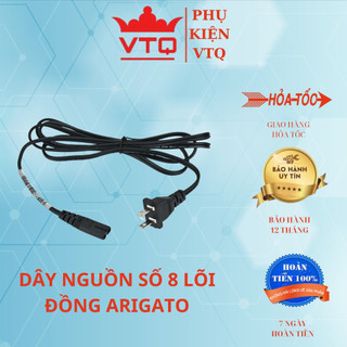 Dây nguồn 2 pin, dây nguồn số 8 1.5m, 1.8M lõi đồng ARIAGTO.shopphukienvtq
