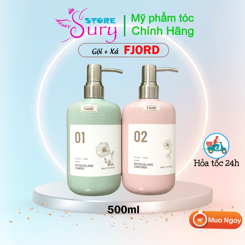 Cặp dầu gội xả siêu cao cấp FJORD, siêu thơm nước hoa, siêu mềm mượt, kích thích mọc tóc chính hãng 
