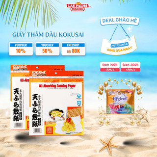 Giấy thấm dầu thực phẩm KOKUSAI Nhật Bản giấy thấm dầu ăn đồ chiên rán nhà bếp gói 20 tờ/1 túi