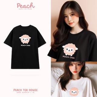 Áo Thun Peach Nam Nữ Form Rộng Cotton Tay Lỡ Unisex , Áo Phông Cổ Tròn Basic Oversize Trend 2024 - Cừu AI Cute 5