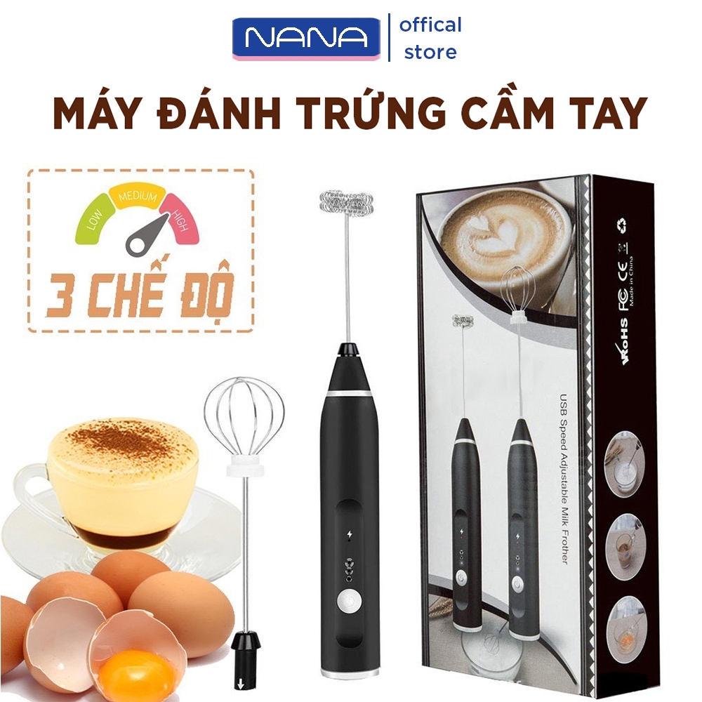 Máy Đánh Trứng Cầm Tay, Máy Đánh Bọt Cà Phê, Đánh Cafe Đánh Trứng Mini Sạc Điện Tiện Lợi