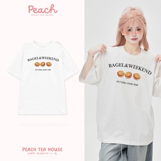 Áo Thun Peach Nam Nữ Form Rộng Cotton Tay Lỡ Unisex , Áo Phông Cổ Tròn Basic Oversize Trend 2024 - Bagel