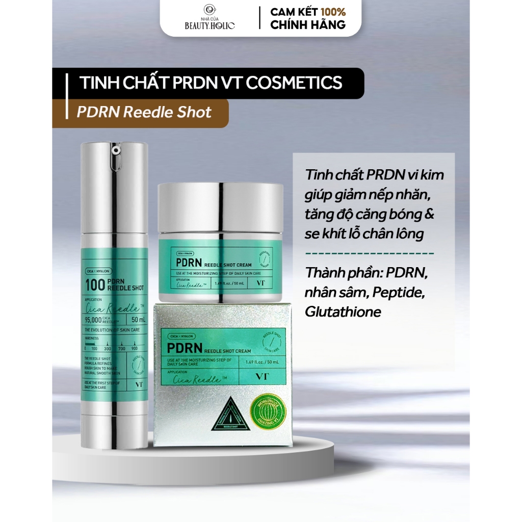 Tinh chất và kem dưỡng vi gai PDRN VT PDRN REEDLE SHOT