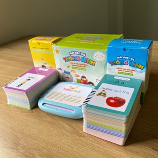 Máy Đọc Thẻ Tiếng anh flashcard song ngữ Anh Việt, Thẻ học thông minh cho bé
