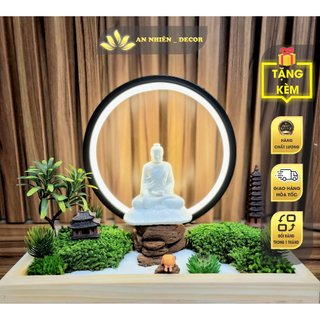 Set tiểu cảnh trang trí phòng khách, bàn trà, góc tu tập - kích thước khay 30x15cm