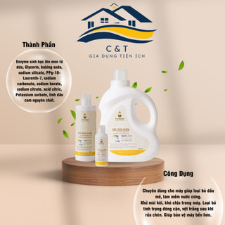 Nước rửa chén + muối cho máy rửa chén bát Fuwa3e hữu cơ sinh học dạng gel