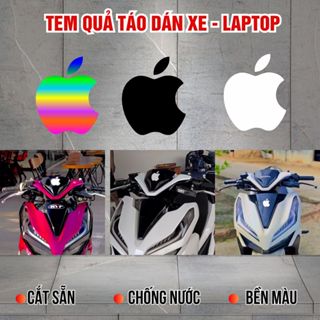Logo Tem Quả Táo Dán Xe Trang Trí Xe Máy Xe Đạp Điện Laptop chất liệu Decal chống nước không bay màu
