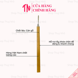 Cây móc khoé, cây lấy khoé chân cán gỗ dụng cụ hỗ trợ làm móng tay nghệ thuật nail