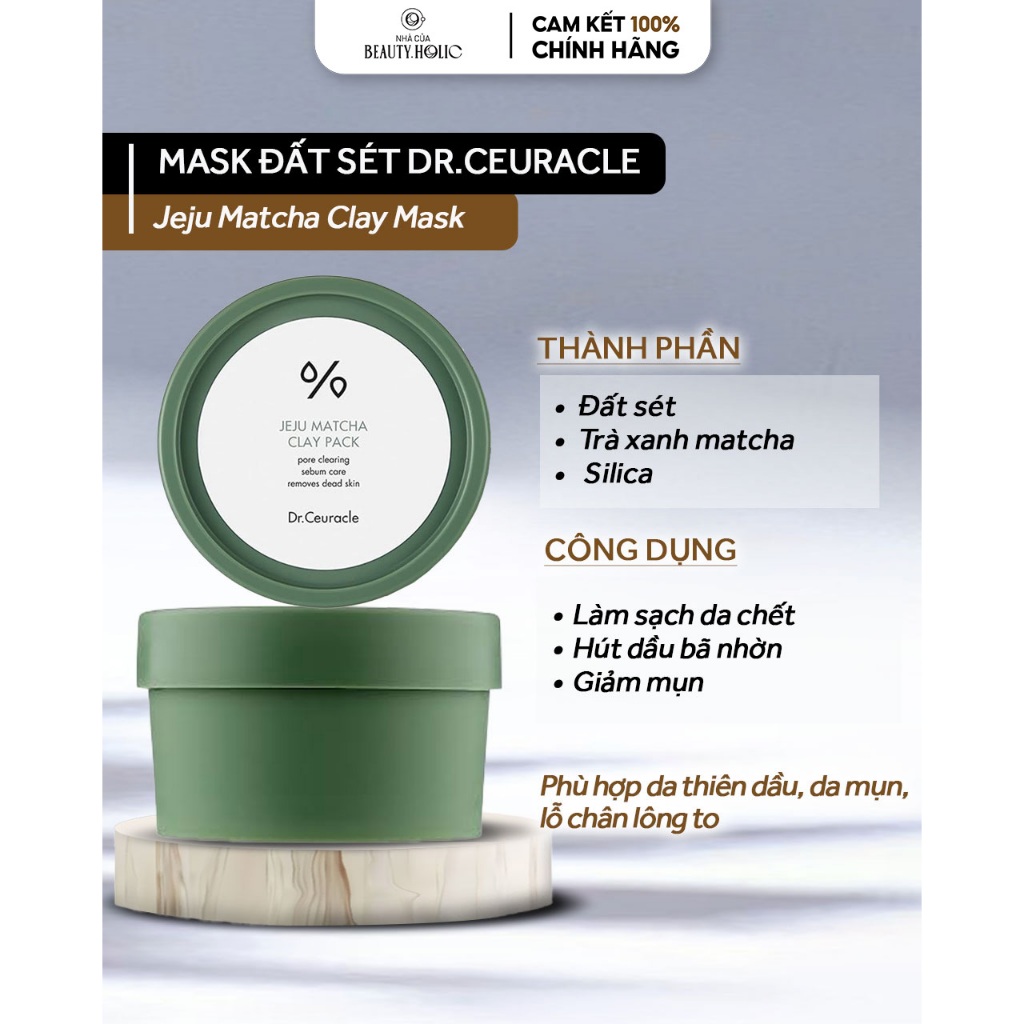 [DATE 9/7/2025] Mặt nạ đất sét matcha hút dầu DR.CEURACLE JEJU MATCHA CLAY PACK