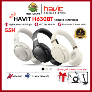 【Hỏa Tốc HCM Tai Nghe Bluetooth Headphone HAVIT H630BT, BT v5.3, Driver 40mm, Gập Tiện Lợi, Nghe 55 - Chính Hãng