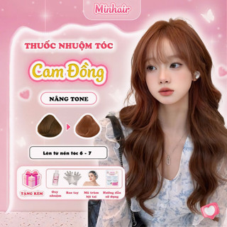 Thuốc nhuộm tóc, thuốc nhuộm tóc Cam Đồng MINHAIR, tặng kèm oxy trợ dưỡng và bao tay
