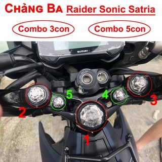 COMBO Ốc Chảng Ba Satria Sonic RaiderFi inox 304 CNC nguyên khối