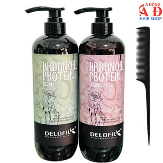 Bộ Dầu Gội xả Sạch Gàu Suôn Mượt Delofil Silky Smooth + Lược Đuôi Nhọn