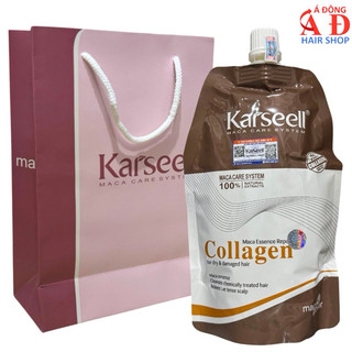 Dầu Hấp Ủ Tóc Karseell Collagen Maca phục hồi siêu mượt 500ml + Túi Giấy hãng
