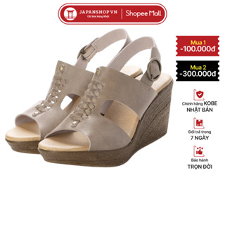 Sandal nữ đế xuồng KOSU cao 8cm, xăng đan đế cao quai cài có chun siêu nhẹ, siêu êm K-22962 made in Japan Nhật Bản