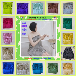 Váy quây lụa, Đồ mặc trong SPA, chất liệu vải lụa siêu mềm mịn và mát mẻ