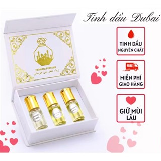 Tinh Dầu Nước Hoa Dubai dạng lăn set 3 chai hương thơm ngọt ngào quyến rũ lưu hương cực lâu