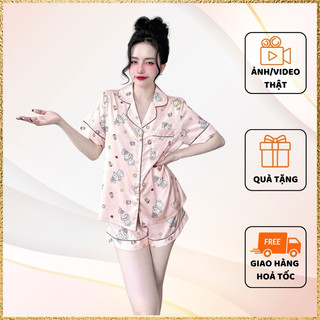 [MẪU 2024] Đồ bộ pijama lụa latin dưới 50kg thiết kế nhiều màu dễ thương.