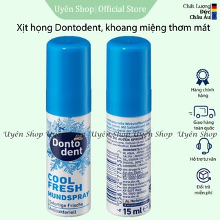 Xịt Thơm Miệng Dontodent Cool Fresh HÀNG ĐỨC Ngừa Hôi Miệng, Tiện Lợi, giúp Tự Tin, chai xịt 15ml