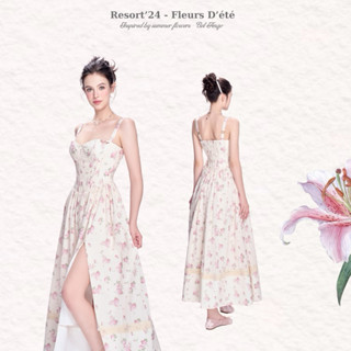 Bel Ange - Đầm hoa nhí hai dây xẻ tà dành cho mùa hè Aurelia midi dress