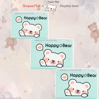  Combo 24 Gói Giấy Rút Lụa Trắng Happy Bear Mềm Mại Làm Từ Nguyên Liệu Tự Nhiên An Toàn Cho Da 
