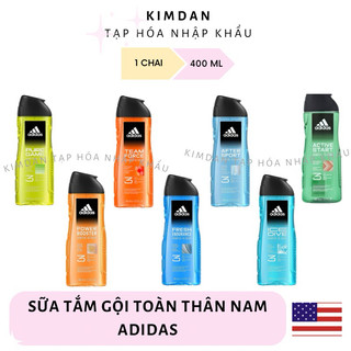   NHẬP KHẨU MỸ  CHAI 400ML  SỮA TẮM HƯƠNG NƯỚC HOA ADIDAS 3IN1 CHO NAM 
