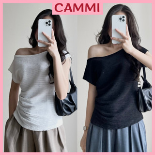 Áo Thun Lệch Vai Tay Hến, Áo Phông Kiểu Dáng Vừa Điệu Chất Vải Xốp HA341