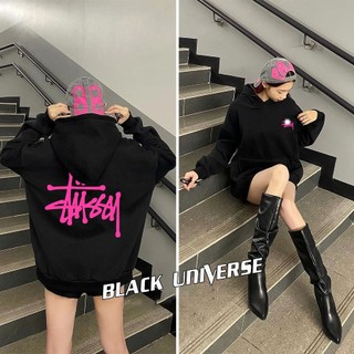 Áo Hoodie STU.SY logo hồng chất liệu nỉ bông cao cấp