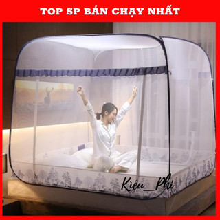 Màn chụp tự bung chống muỗi người lớn gấp gọn kiều phi - mùng chụp tự bung khung 1m6 1m8 2m2 cao cấp