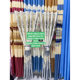 Rèm Gấm 3D cao cấp màu xám nghi cửa chính cửa sổ nhiều kích thước gia rẻ