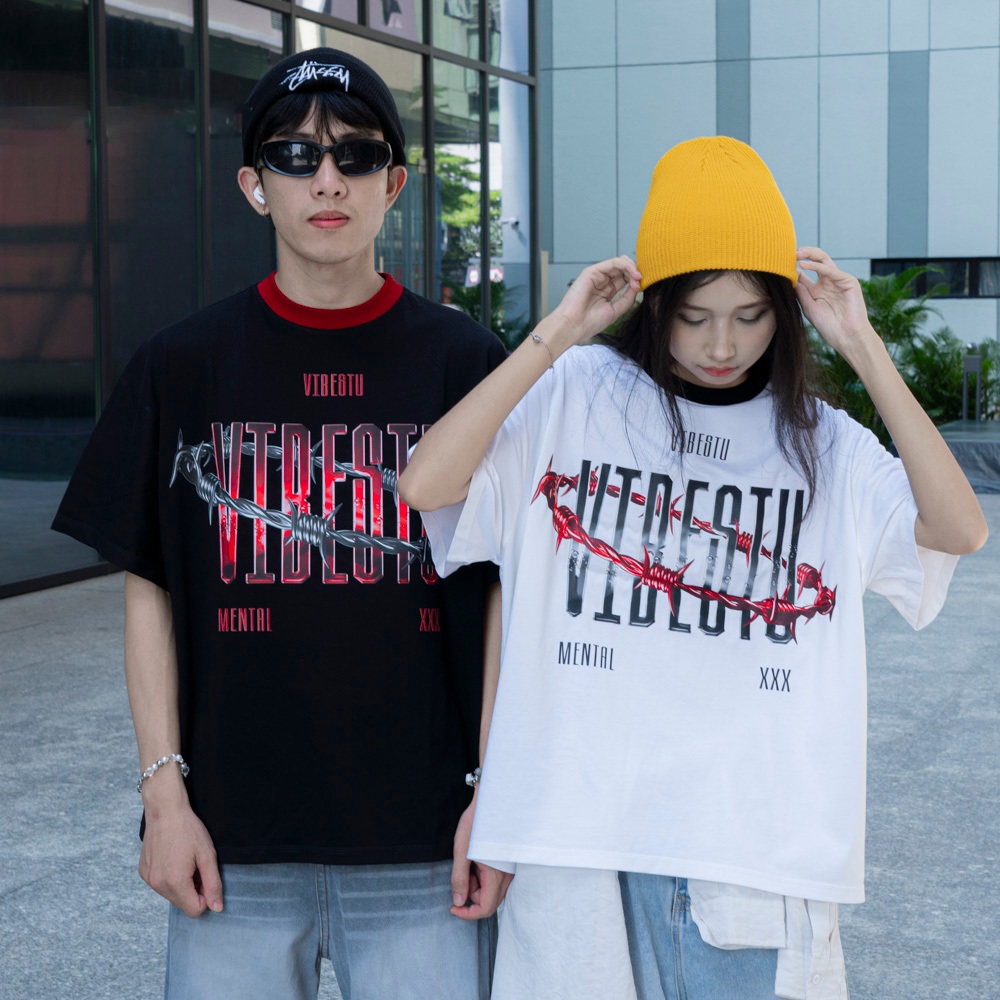 Áo Thun Local Brand VIBESTU "Chain Hook", Áo Thun Boxy Form Rộng Unisex 250Gsm 100% Cotton | BigBuy360 - bigbuy360.vn