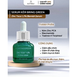 Serum kẽm giảm dầu mụn, lỗ chân lông BRING GREEN ZINC TECA 1.2% BLEMISH SERUM