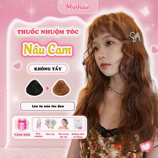 Thuốc nhuộm tóc Nâu, thuốc nhuôm tóc màu Nâu Cam tặng kèm oxy trợ dưỡng và bao tay