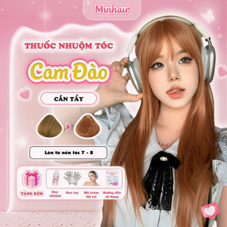 Thuốc nhuộm tóc Cam, thuốc nhuộm tóc màu Cam Đào tặng kèm oxy trợ dưỡng và bao tay
