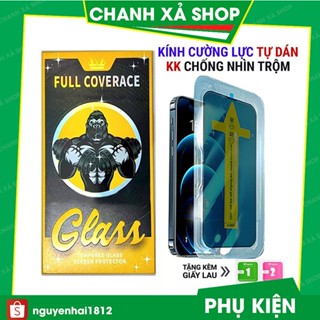 Kính cường lực iphone chống nhìn trộm kk khung tự dán tự hút bụi ip 78plus/X/Xsmax/11/12/13/14/15/16/pro/max/promax/plus