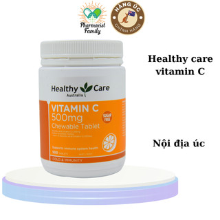 Vitamin C Úc Healthy Care Vitamin C 500mg - Siêu to 500 viên - tăng cường sức đề kháng cải thiện da