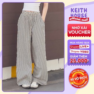 Quần ống rộng nữ dài kẻ sọc phong cách streetwear stripe pants daily me - q10