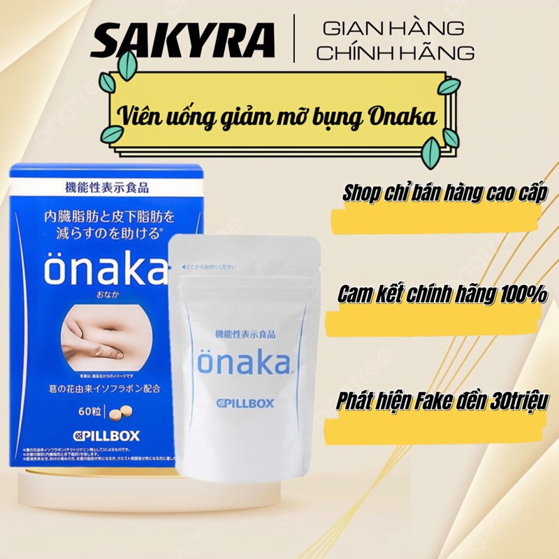 Viên uống giảm cân Onaka giảm mỡ bụng hiệu quả an toàn Onaka Pillbox Nhật bản hộp 60 viên