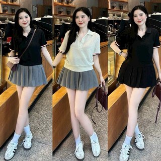 Áo cổ polo len lưới bigsize 60kg-90kg