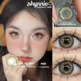 ♡ lens mắt brown giãn 14.3mm tone nâu tây tây nhẹ dễ mang đi kèm makeup - shynnie lens 🐰