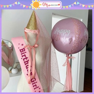 Dây Ruy Băng Rôn Choàng Đeo Chéo Vai Sash Sinh Nhật Hoa Hậu Chữ HAPPY BIRTHDAY Mừng Tiệc Sinh Nhật