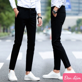 Quần âu nam , quần tây nam phối áo sơ mi , chất vải cao cấp , lên dáng chuẩn đẹp , kiểu dáng đen trơn