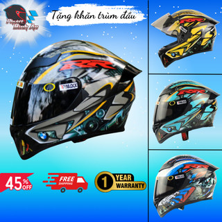 Mũ bảo hiểm fullface royal m138b nón bảo hiểm 1 kính lên tem bmw xám - tapu shop